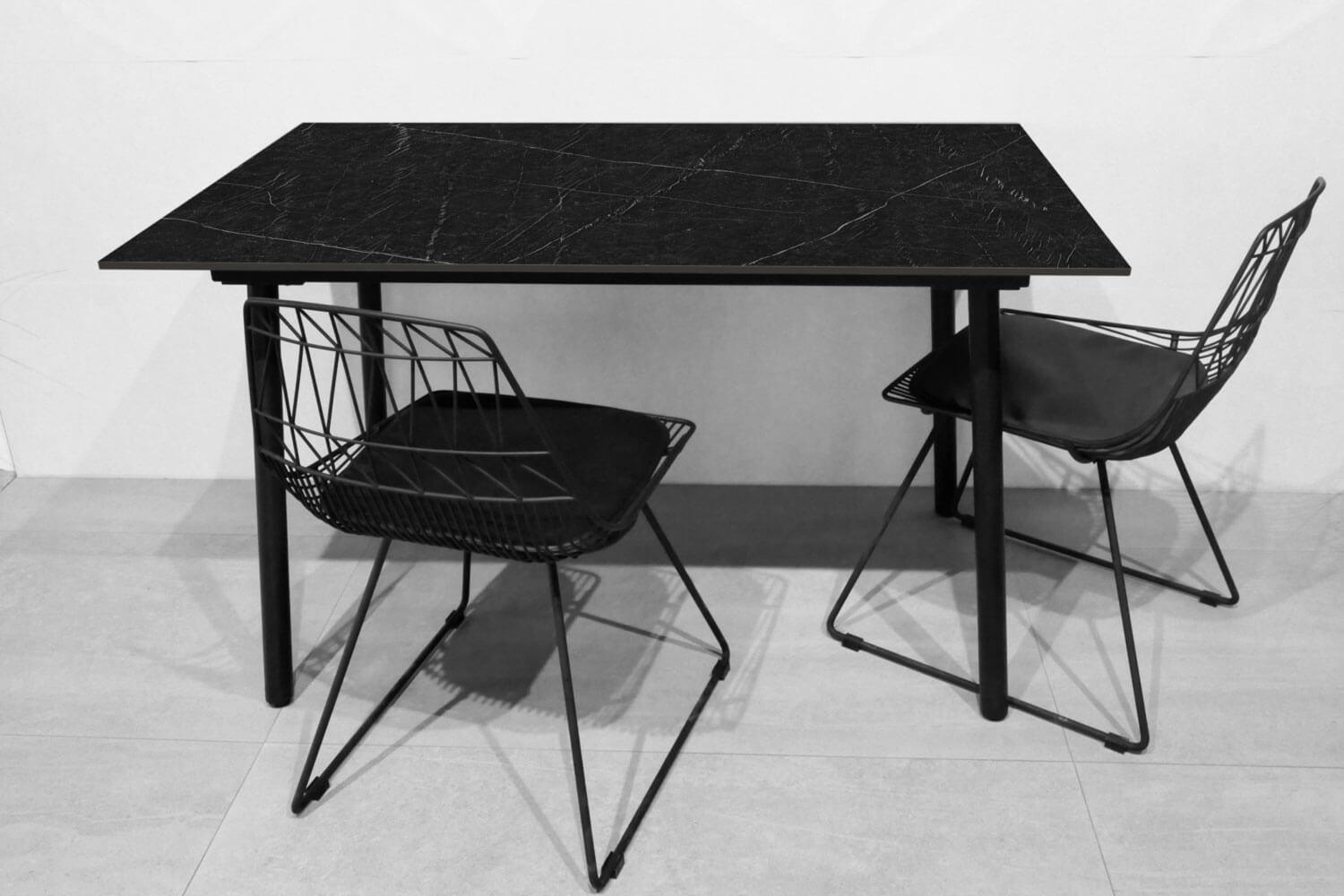 Marmoroptik Tisch Keramik schwarz 130x80 cm
