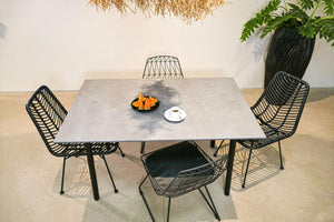 Table plateau céramique aspect béton