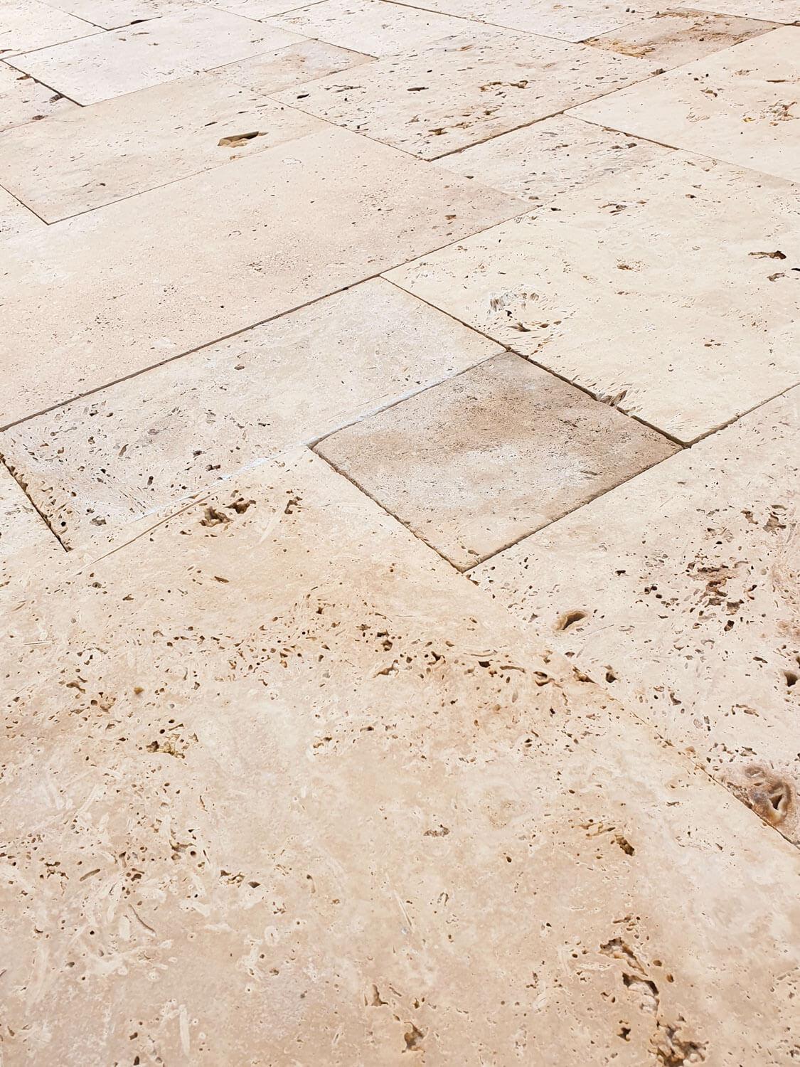 Terrassenplatten Travertin Rustic Römischer Verband