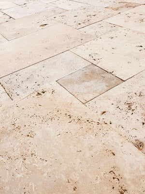 Terrassenplatten Travertin Rustic Römischer Verband