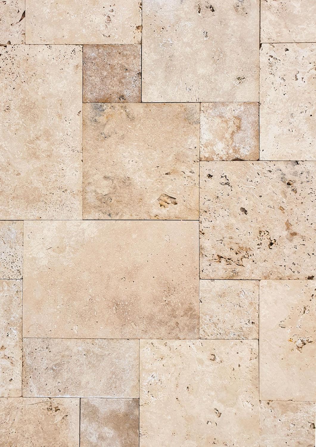 Terrassenplatten Travertin Rustic Römischer Verband