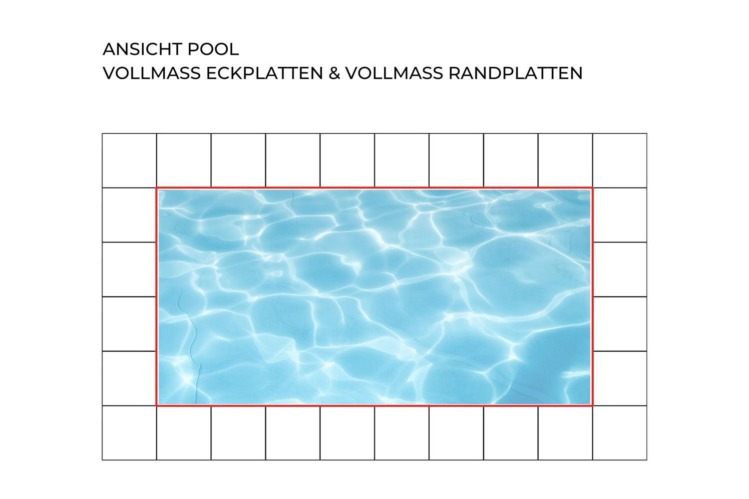 Poolrandsteine Ecke Vollmaß Betonoptik Sand 60x60 cm