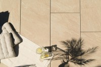 Terrassenplatten pureto® Rio Dorato Feinsteinzeug Steinoptik 50x100 cm